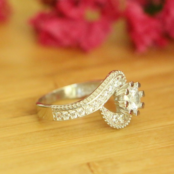 Sterling Silver Cubic Zirconia Wedding Jewelry# - Picture 3 of 8